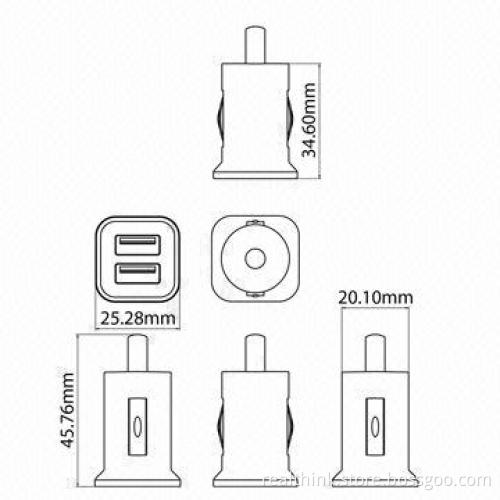Maximum 3100mA Car Charger for iPhone, iPad and USB Devices